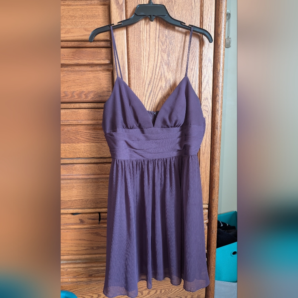 Purple V-Neck Spaghetti Strap Dress